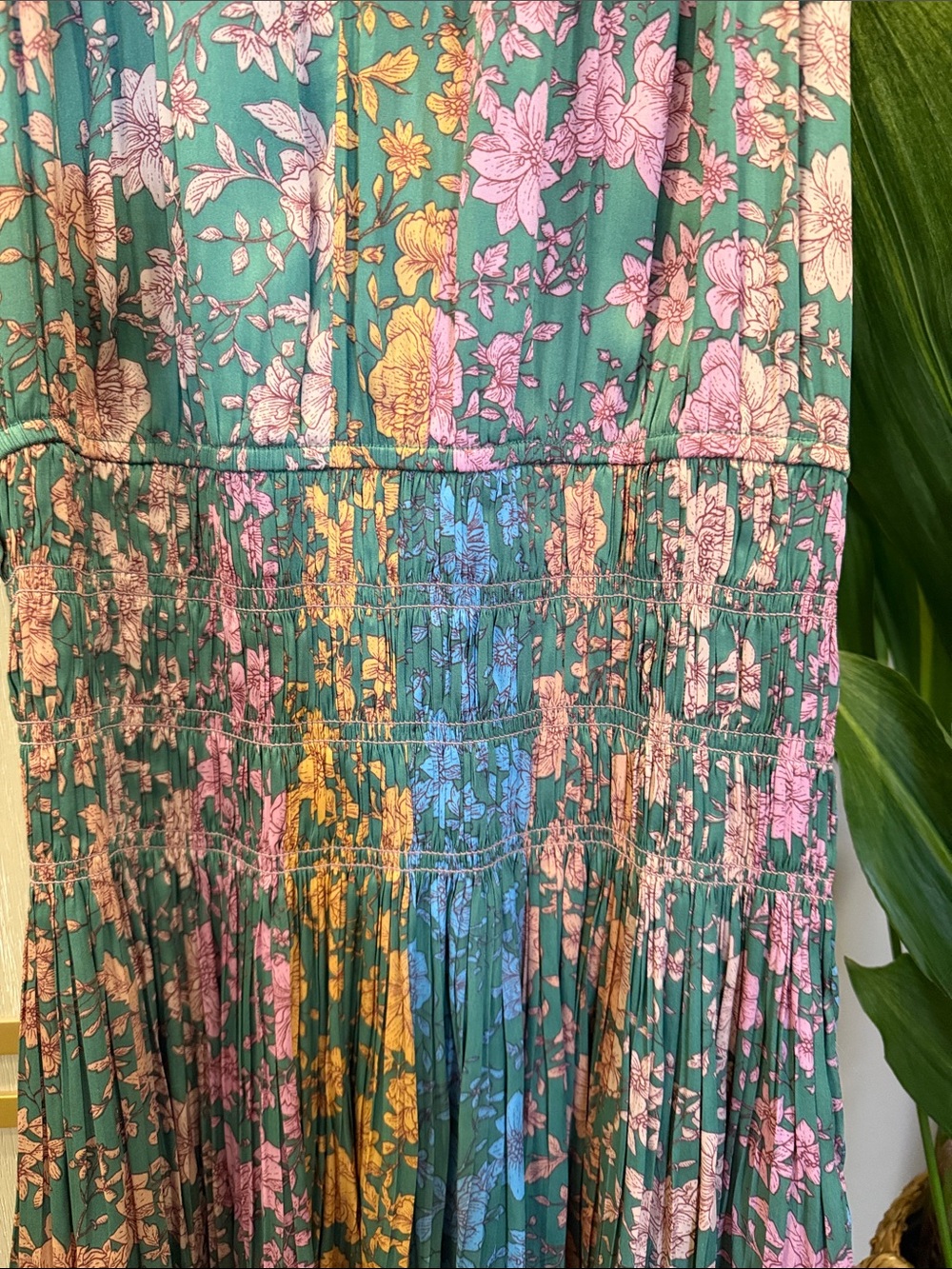 Current Air Green Floral Cara Sleeveless Pleated Mini Dress - Picture 4 of 7